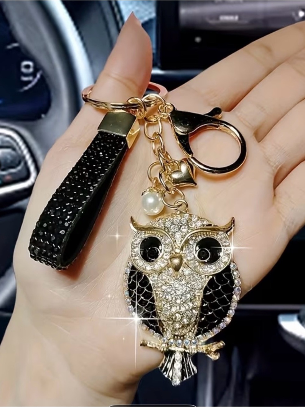 BOUTIQUE OWL RHINESTONE KEYCHAIN/BAG CHAIN